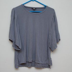 J. Crew Point Sur Gray Flutter Sleeve Top Medium